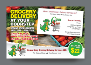 Postcard Design by rkailas for Geaux Shop Grocery Delivery Services LLC  | Design: #7227594