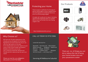 Diseño de Flyer por roopaljain para reliable locksmiths | Diseño: #1833333