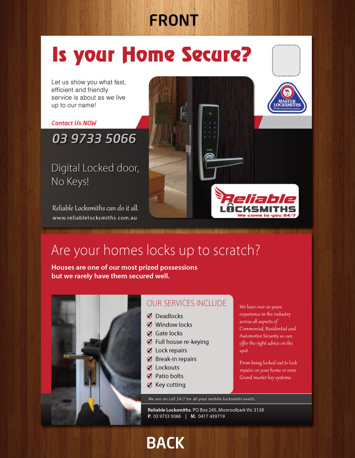 Diseño de Flyer por Sbss para reliable locksmiths | Diseño #1837661