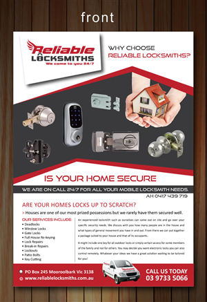 Flyer-Design von Sbss für reliable locksmiths | Design: #1838238