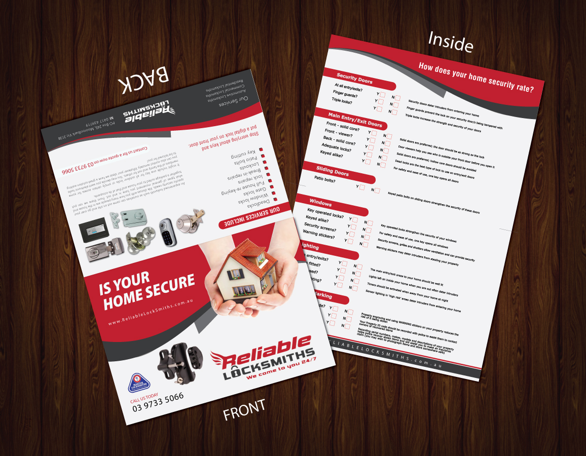 Diseño de Flyer por meet007 para reliable locksmiths | Diseño #1844955