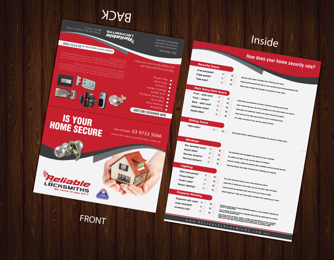 Diseño de Flyer por meet007 para reliable locksmiths | Diseño #1845050