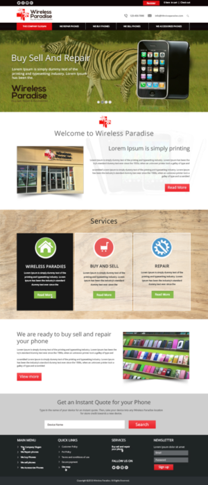 Web Design by debdesign for Wireless Paradise Franchising | Design: #7219492