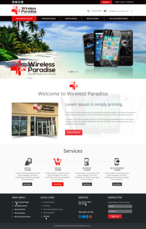 Web Design by debdesign for Wireless Paradise Franchising | Design: #7427655