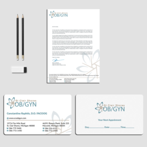 Modern but classy OBGYN needs a business card and letter head