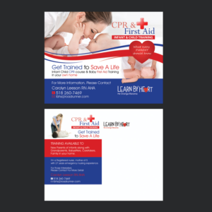 Learn Infant and child  CPR | Postcard Design by NatPearlDesigns