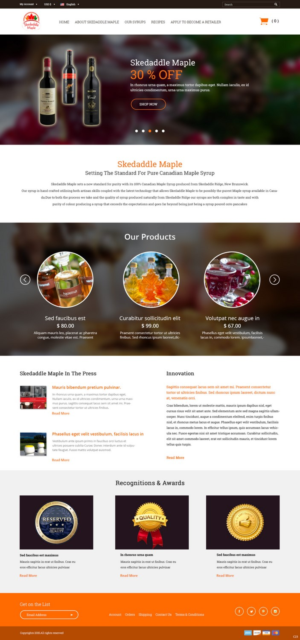 Web Design by pb for Maple Syrup Direct | Design: #7227391