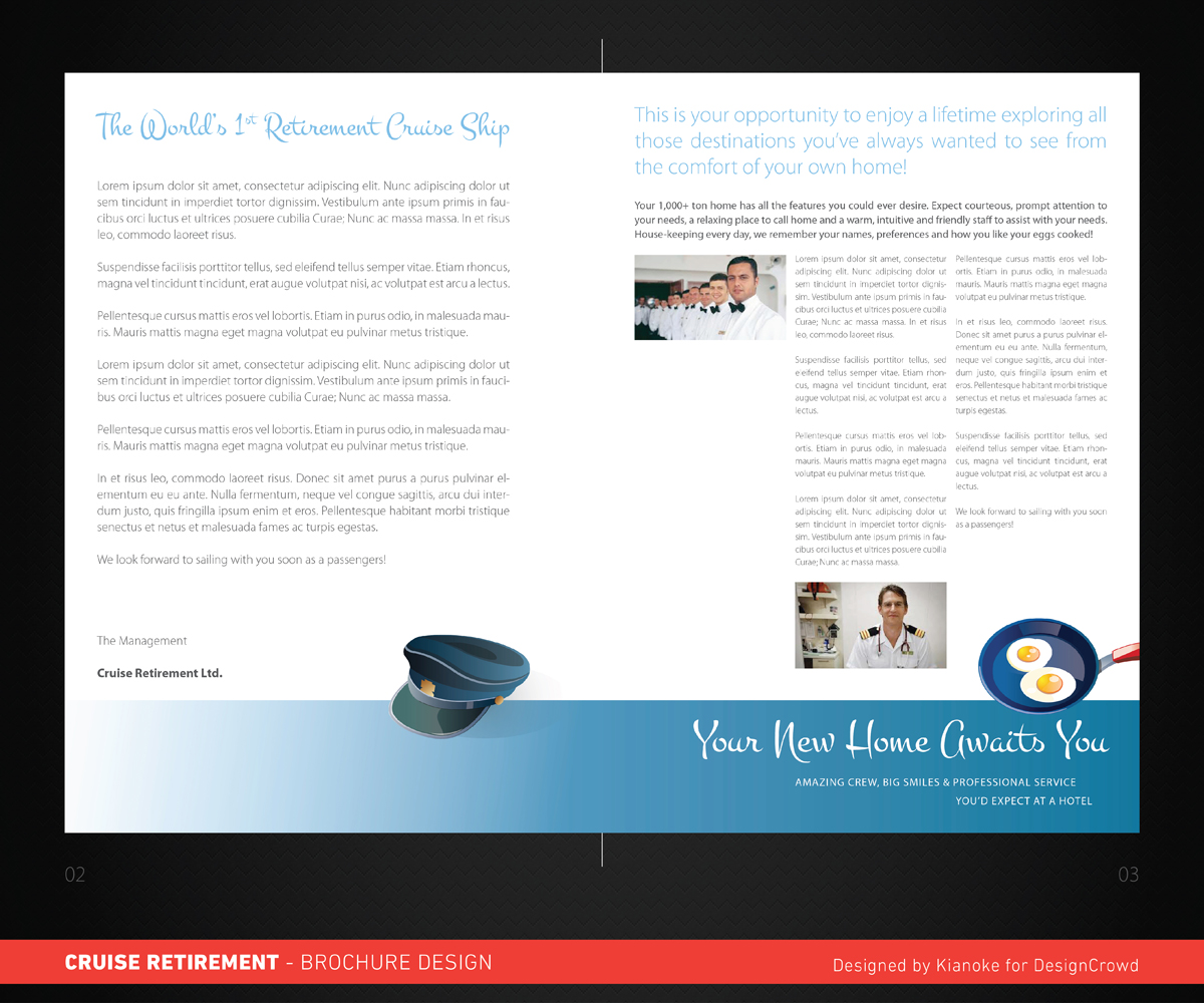 Brochure Design by kianoke for Cruise Retirement Ltd. | Design #1924011