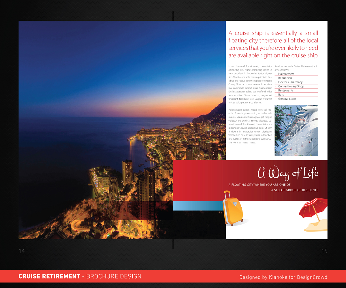 Brochure Design by kianoke for Cruise Retirement Ltd. | Design #1924092