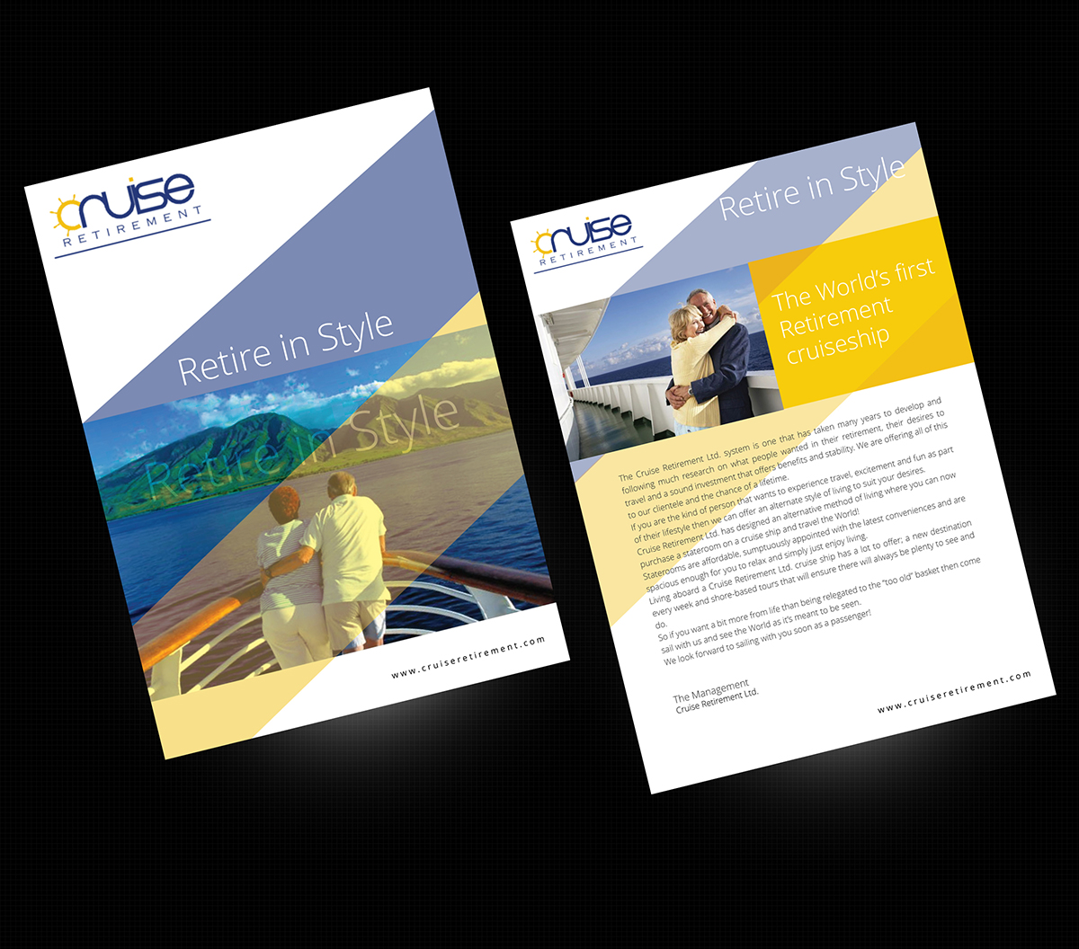 Broschüren-Design von Designer Destiny für Cruise Retirement Ltd. | Design #1868709