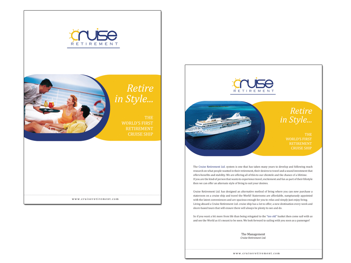 Diseño de Brochure por roopaljain para Cruise Retirement Ltd. | Diseño #1875712