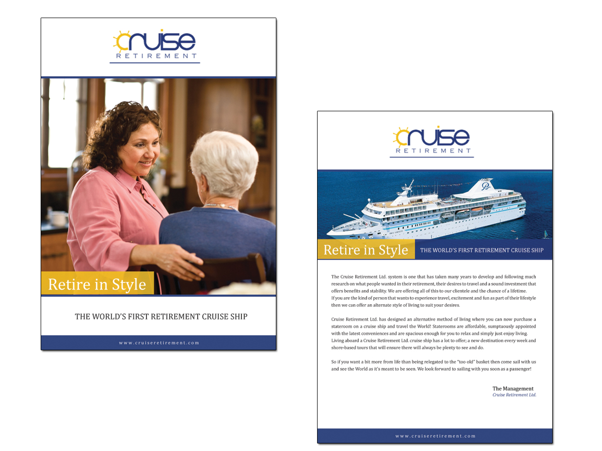 Diseño de Brochure por roopaljain para Cruise Retirement Ltd. | Diseño #1875718