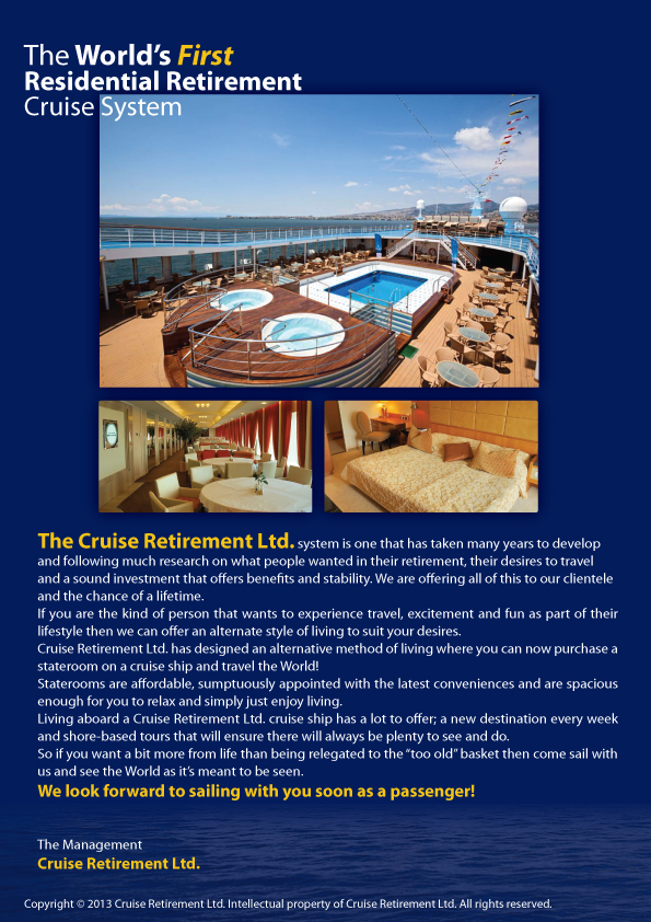 Brochure Design by Impressive Solutions for Cruise Retirement Ltd. | Design #1869824