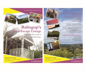 Diseño de Flyer por Cut and Glue para Balingups'''' Great Escape Cottage | Diseño: #7259265