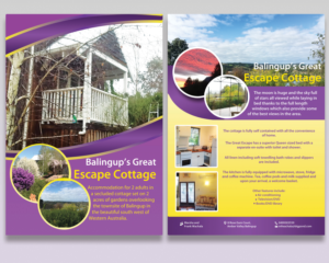 Diseño de Flyer por SY para Balingups'''' Great Escape Cottage | Diseño: #7254069