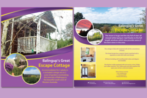 Diseño de Flyer por SY para Balingups'''' Great Escape Cottage | Diseño: #7297637