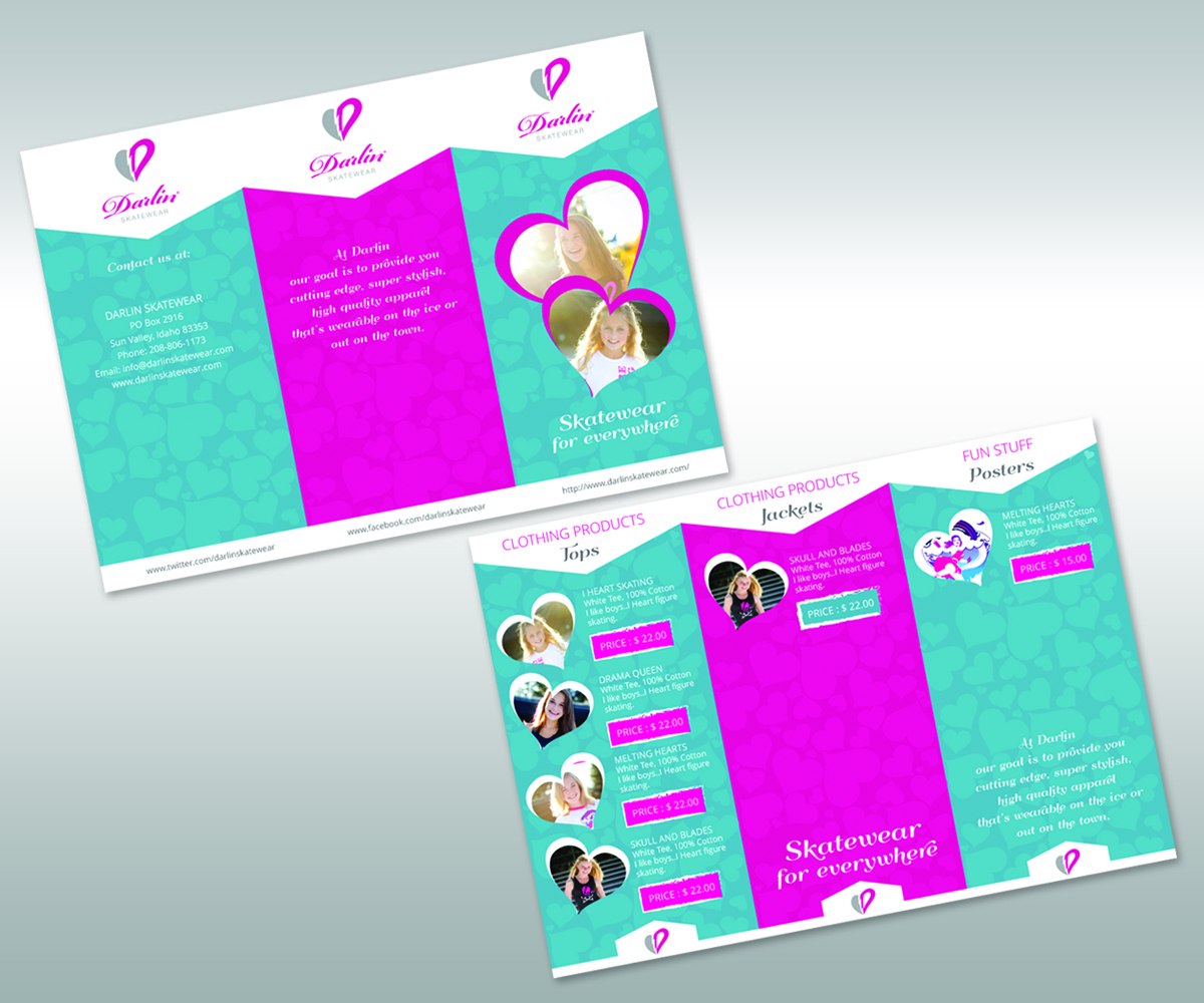 Brochure Design by Designer Destiny for Darlin Skatewear | Design #1919026
