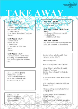 Menu Design by Test Tube  for Parsi | Design: #7325546