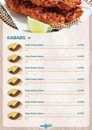 Menu Design by archido for Parsi | Design: #7288281
