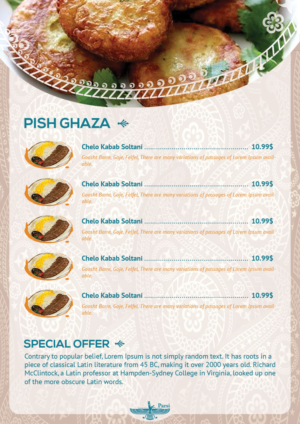 Menu Design by archido for Parsi | Design: #7288283