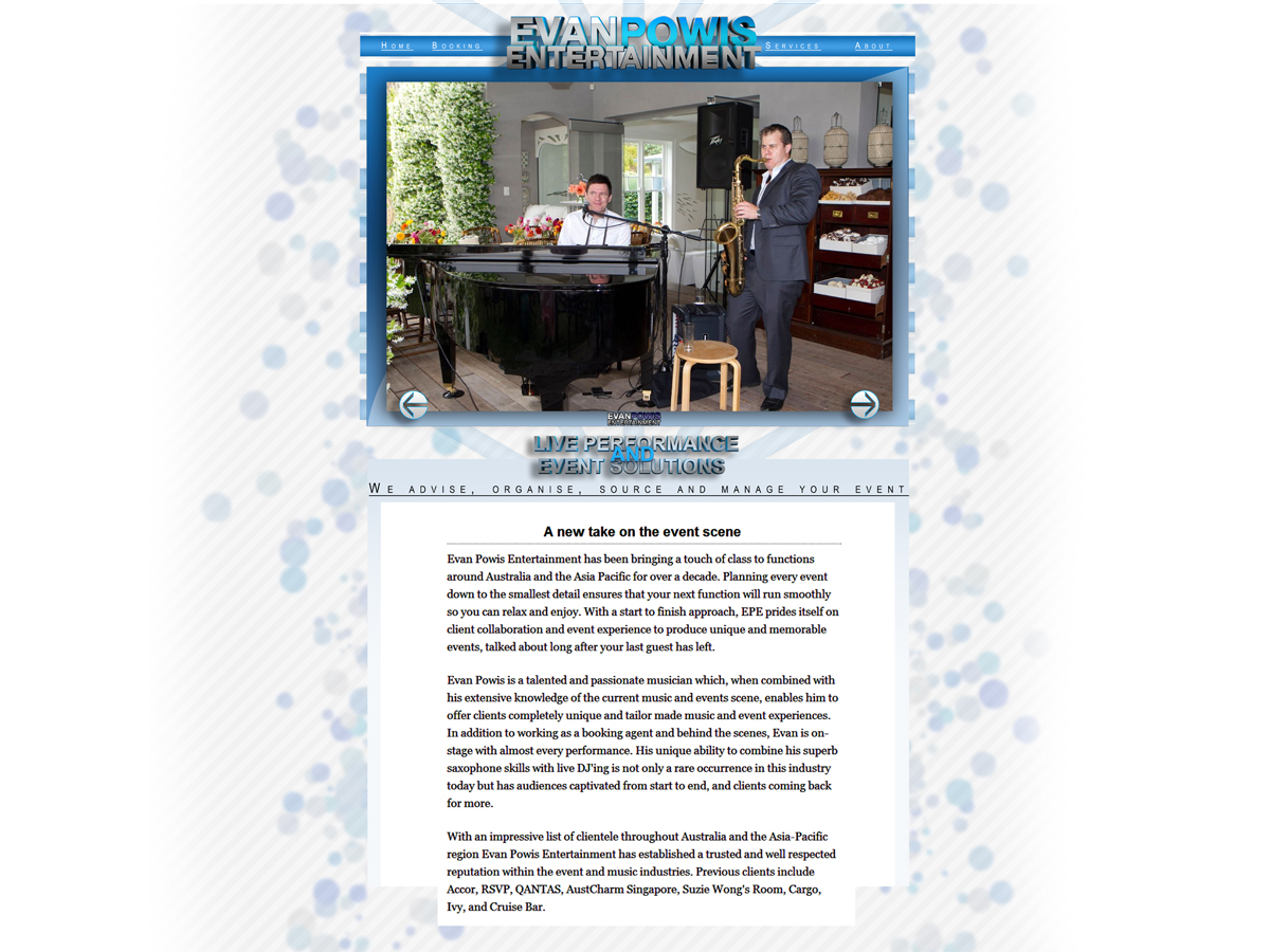 Web Design par zLKidda pour Evan Powis Music Services | Design #1869283