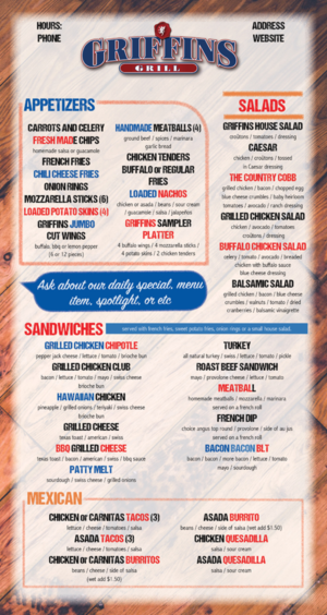 Menu Design by Marcy M for this project | Design: #7276920
