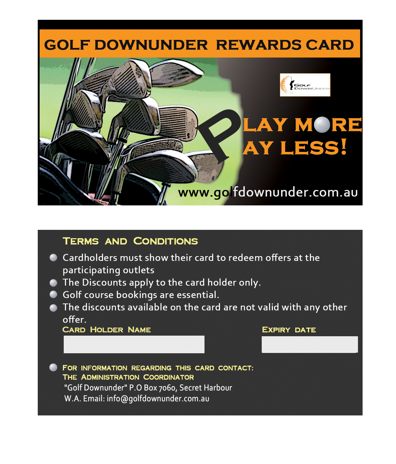 Business Card Design by Aaron for Golf Dowunder | Design #1839385