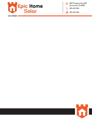 Letterhead Design by 55rova for Epic Home Inc. | Design: #7291569