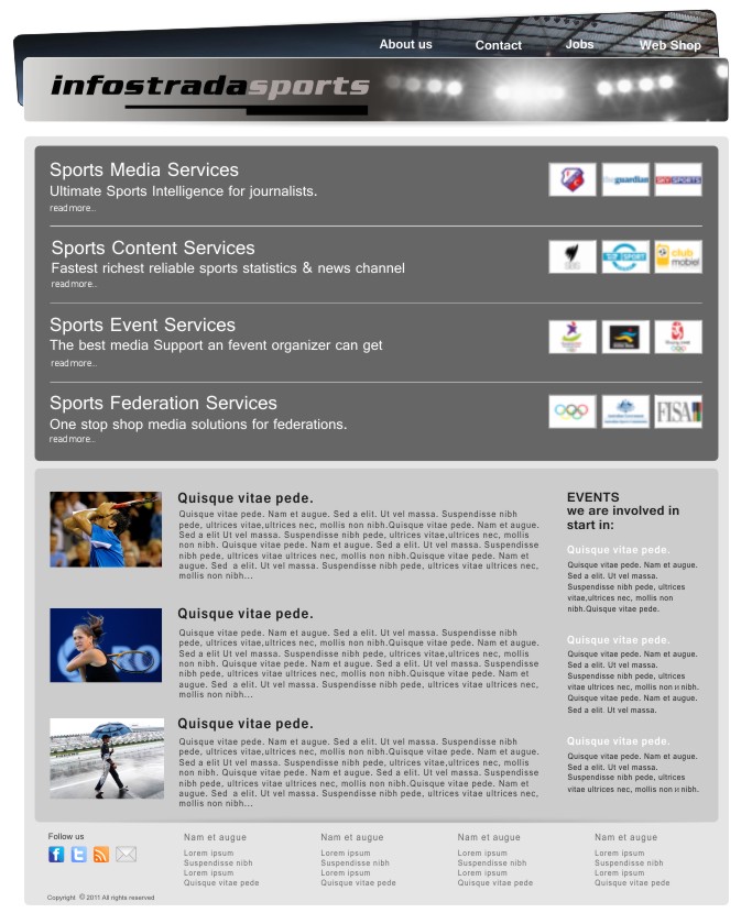 Web-Design von Oxana für Infostrada Sports | Design #386975