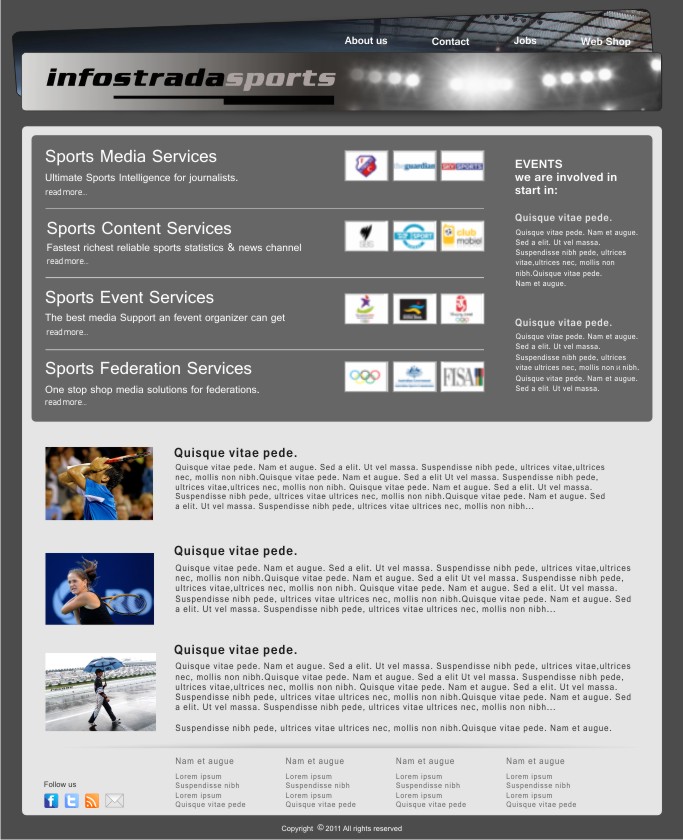 Web Design by Oxana for Infostrada Sports | Design #386978