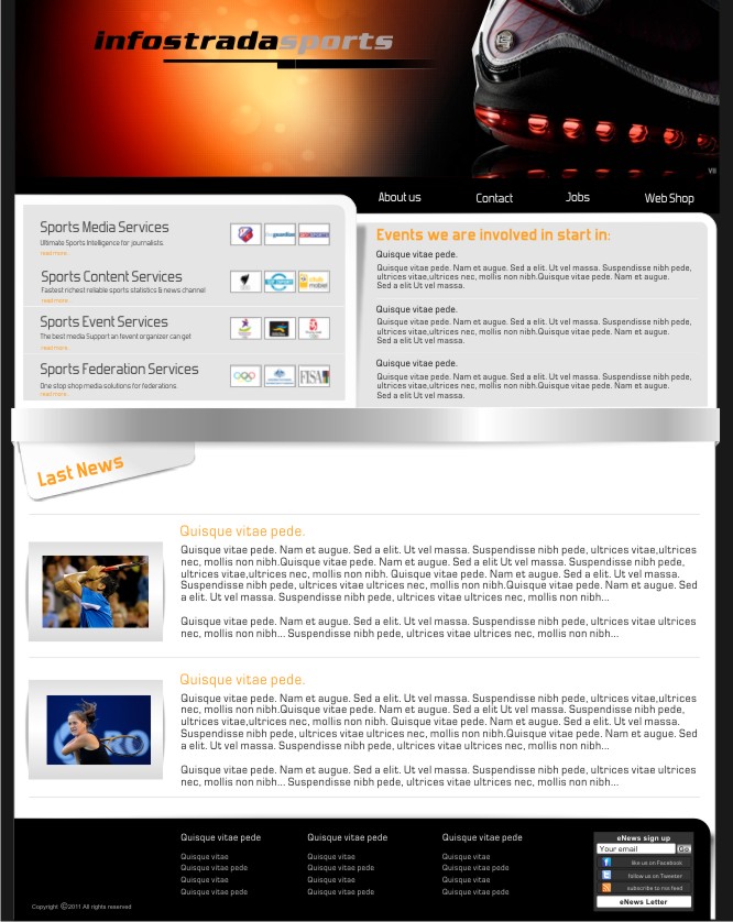 Web Design by Tamara L. for Infostrada Sports | Design #383962