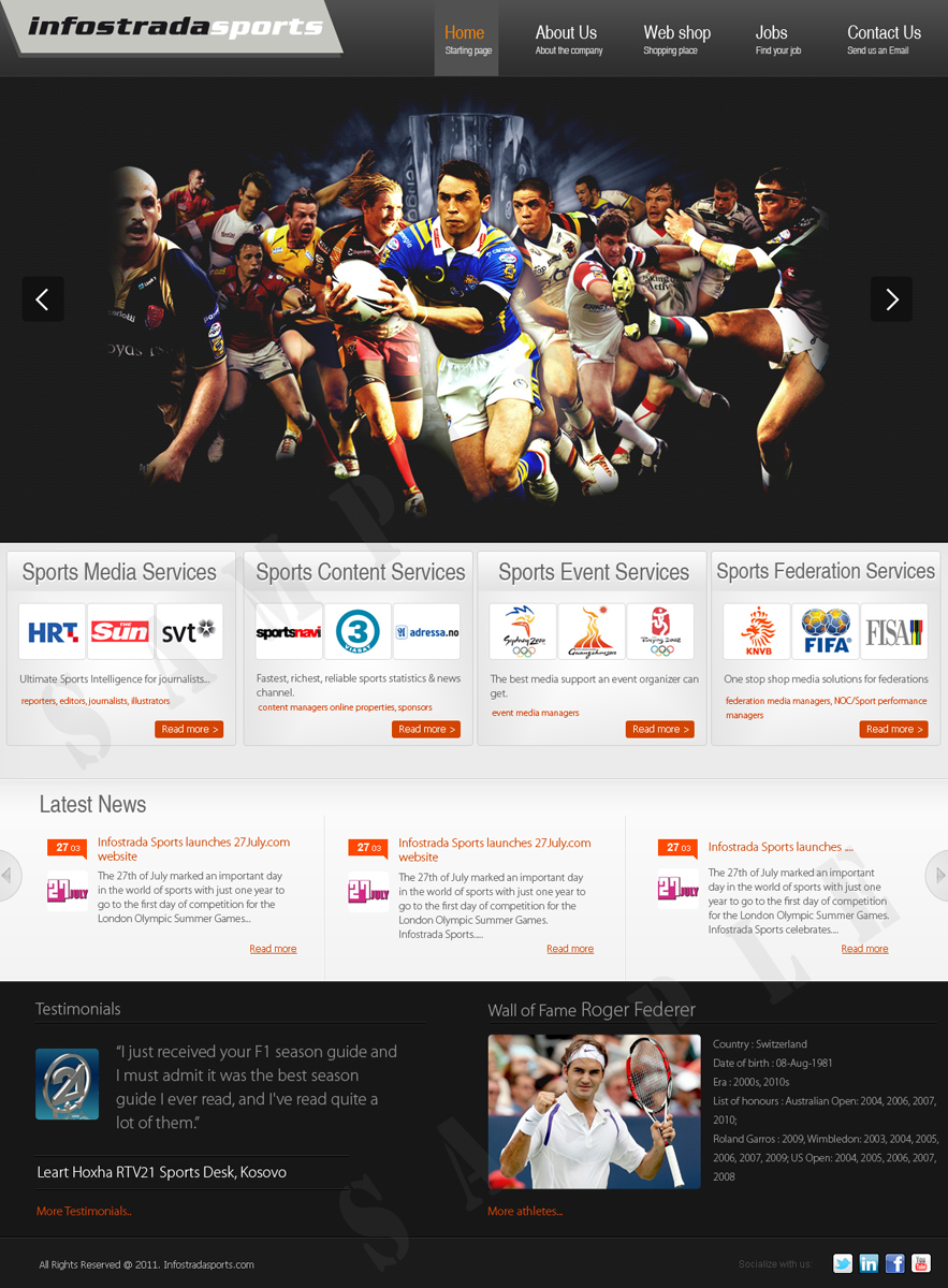 Web-Design von pb für Infostrada Sports | Design #379431