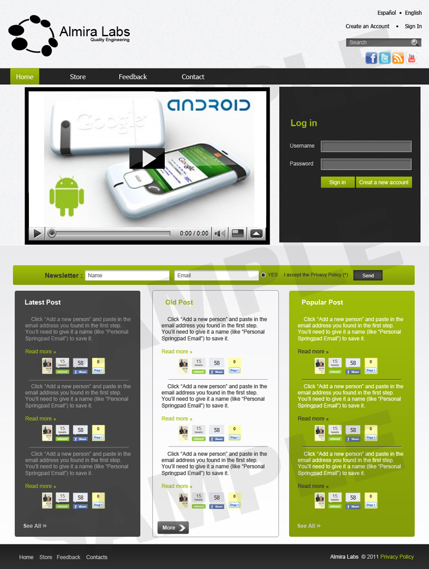 Wordpress Design by pb for Almira Labs | Design #377593