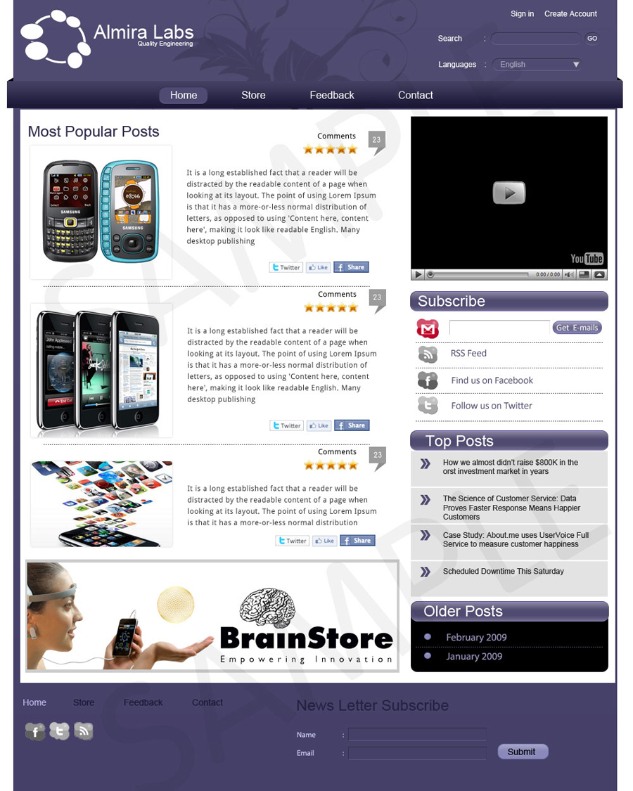 Wordpress Design by pb for Almira Labs | Design #378829