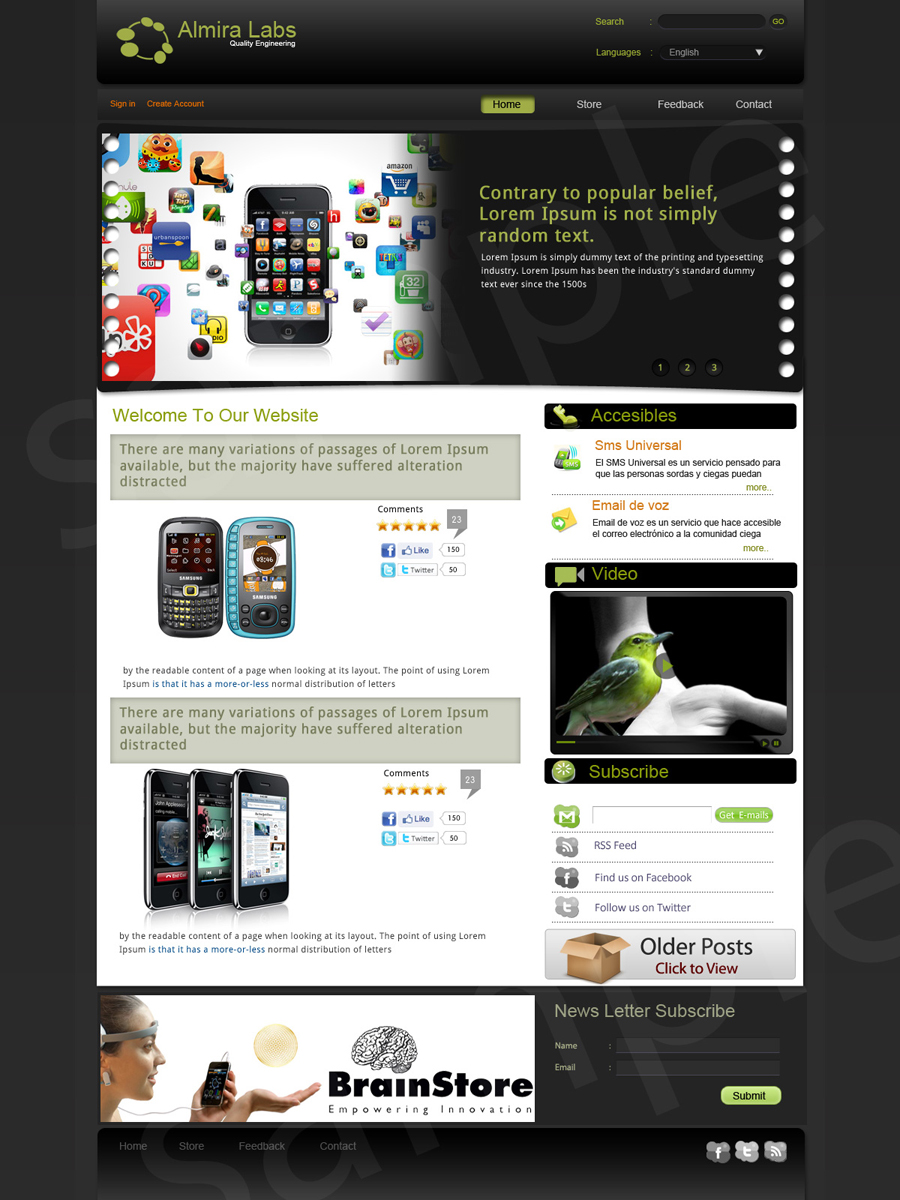Wordpress Design by pb for Almira Labs | Design #380296