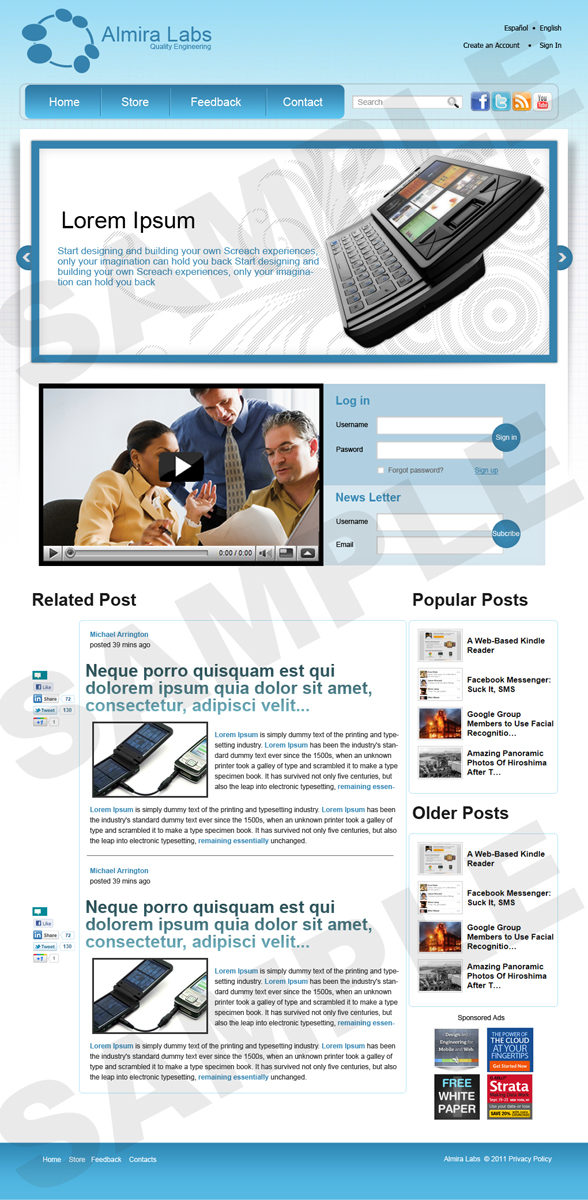 Wordpress Design by pb for Almira Labs | Design #380301