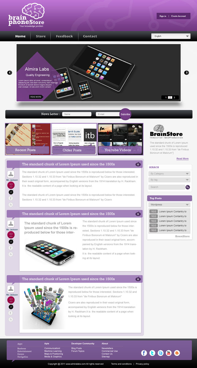 Wordpress Design by pb for Almira Labs | Design #387053