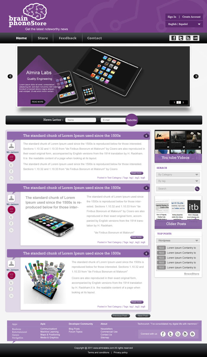 Wordpress Design by pb for Almira Labs | Design #388764