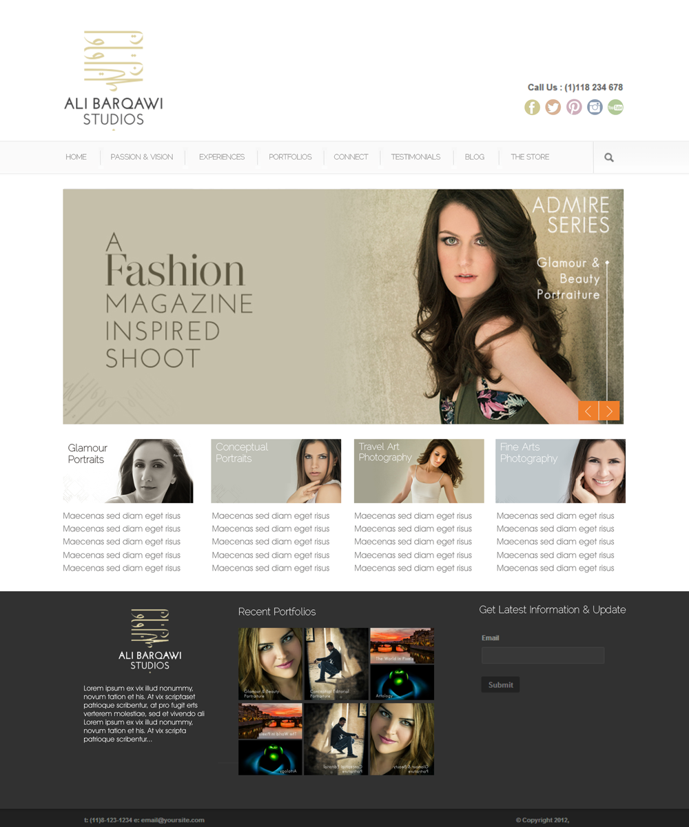 Wordpress Design by sonhadiART for Ali Barqawi Studios | Design #1872541