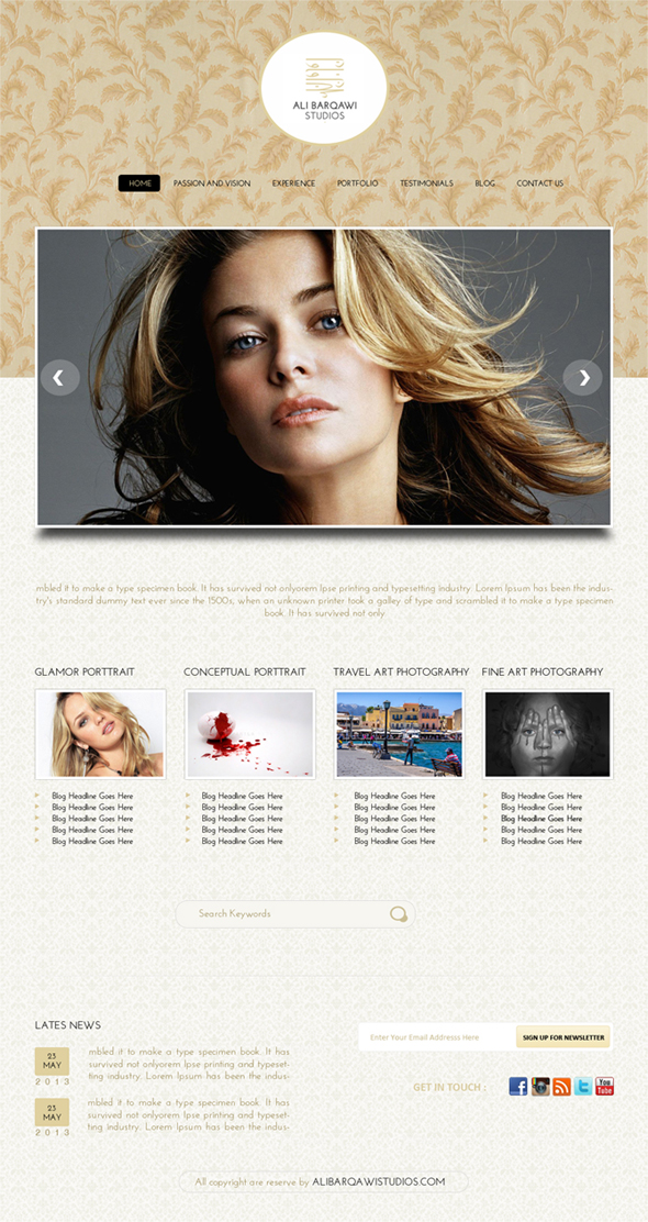 Wordpress Design by Harpreet Singh for Ali Barqawi Studios | Design #1844523