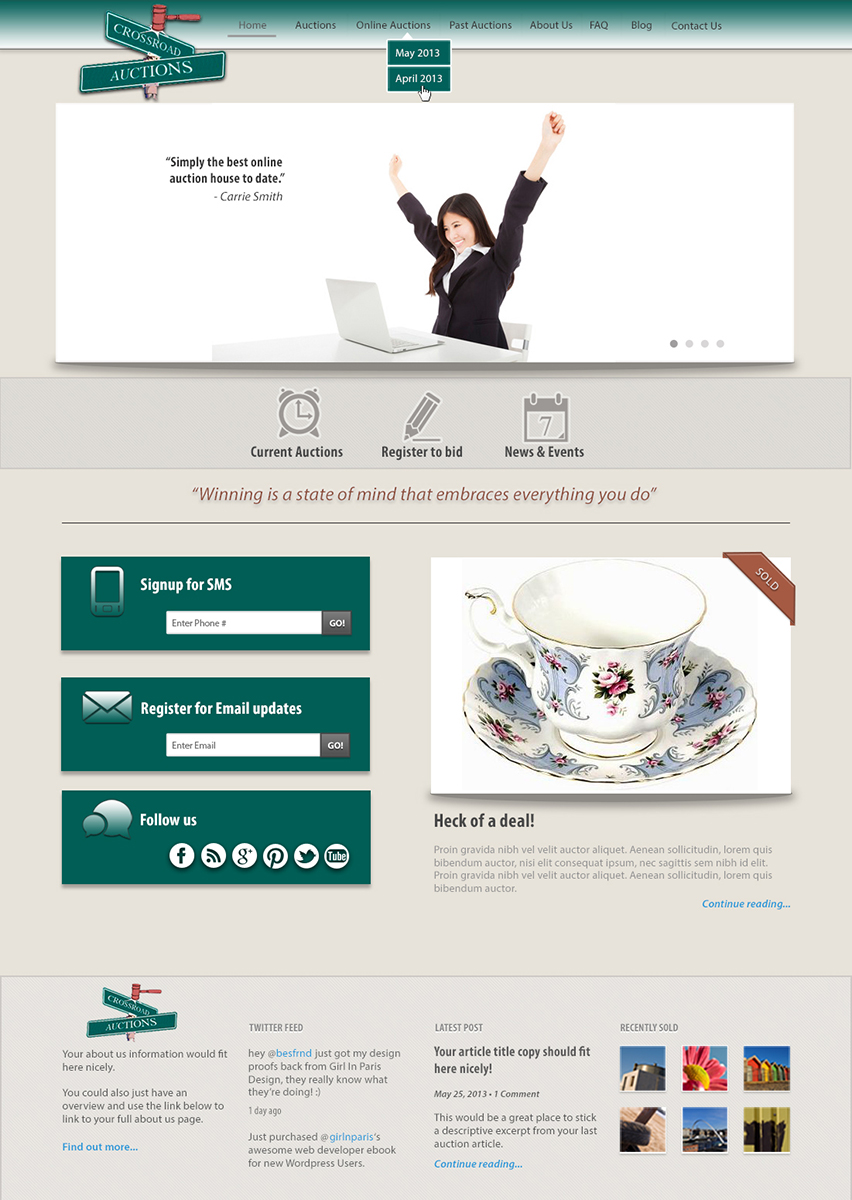 Wordpress Design by JAC Marketing for AuctionServices.com, Inc. | Design #1854994