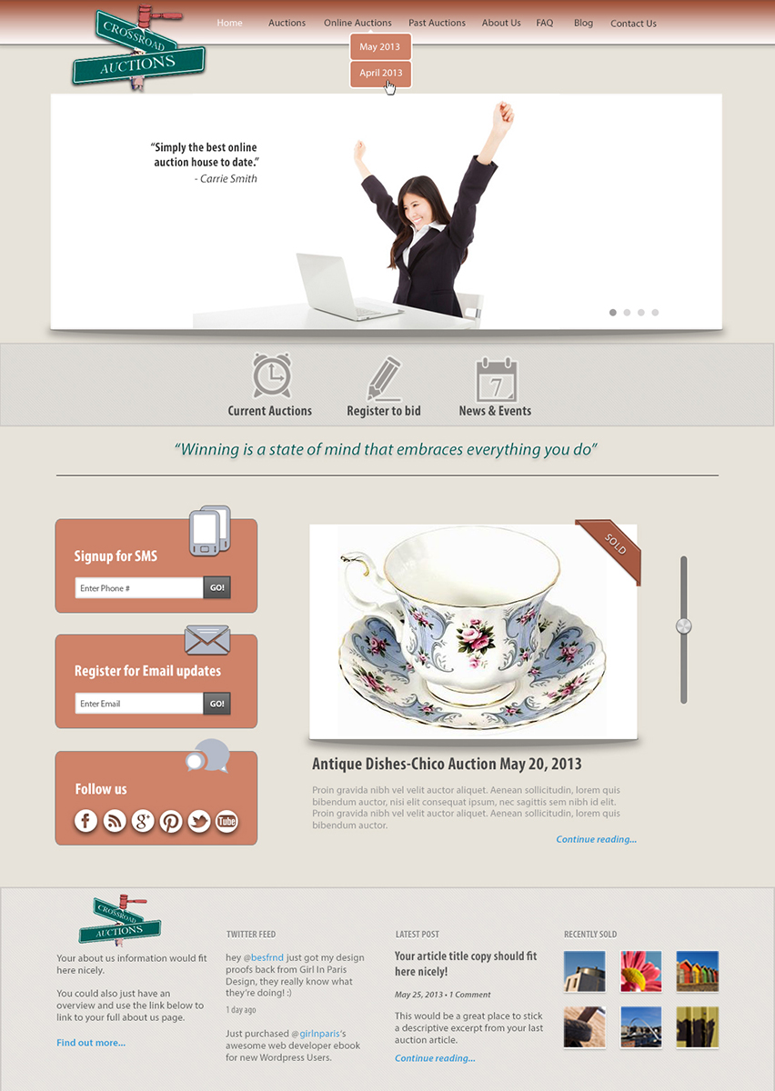 Wordpress Design by JAC Marketing for AuctionServices.com, Inc. | Design #1856445