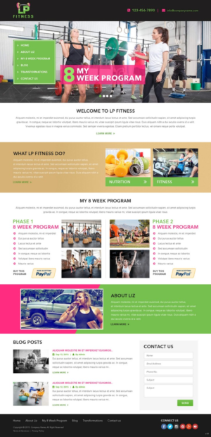 Web Design par pb pour Liz Pressley Fitness | Design : #7292714
