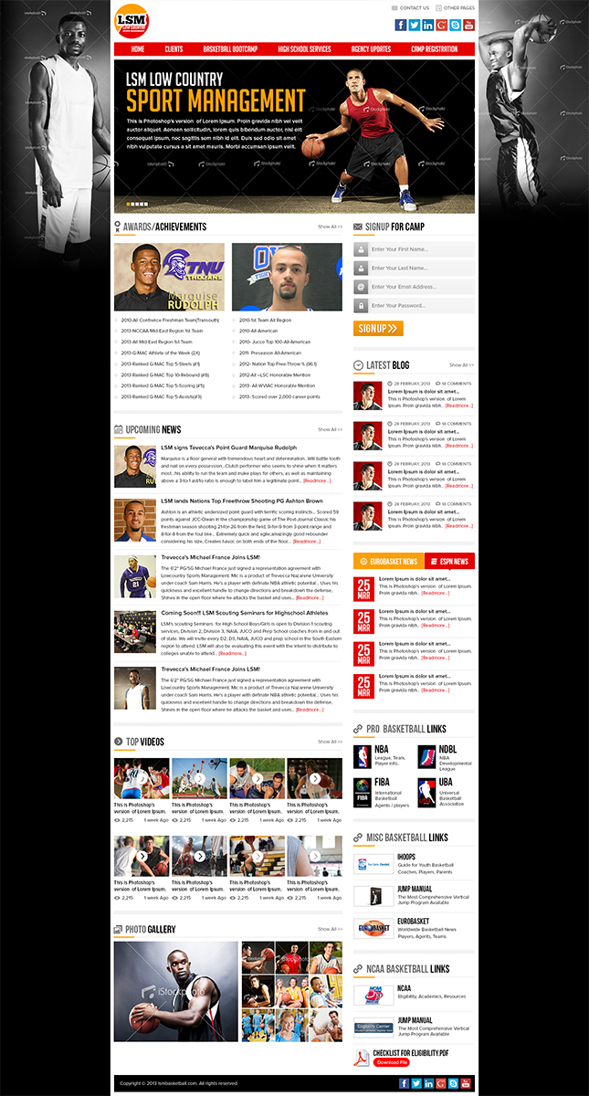 Web Design by Mayank Patel for Low-country Sports Management (LSM) | Design #1872340