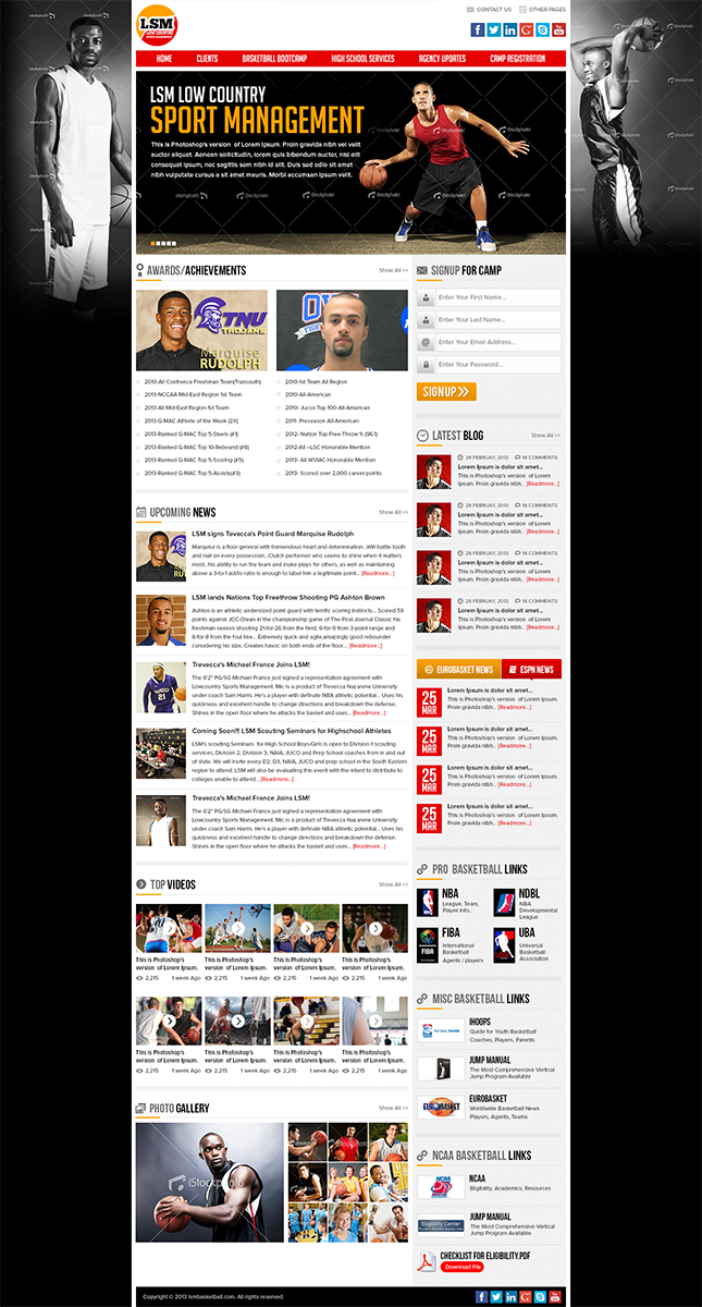 Web Design by Mayank Patel for Low-country Sports Management (LSM) | Design #1872345