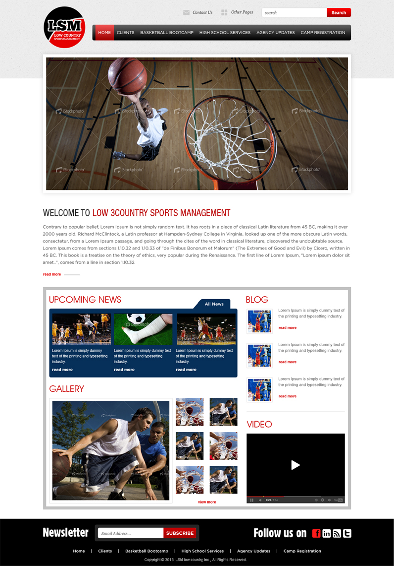 Diseño Web por Mayank Patel para Low-country Sports Management (LSM) | Diseño #1876072