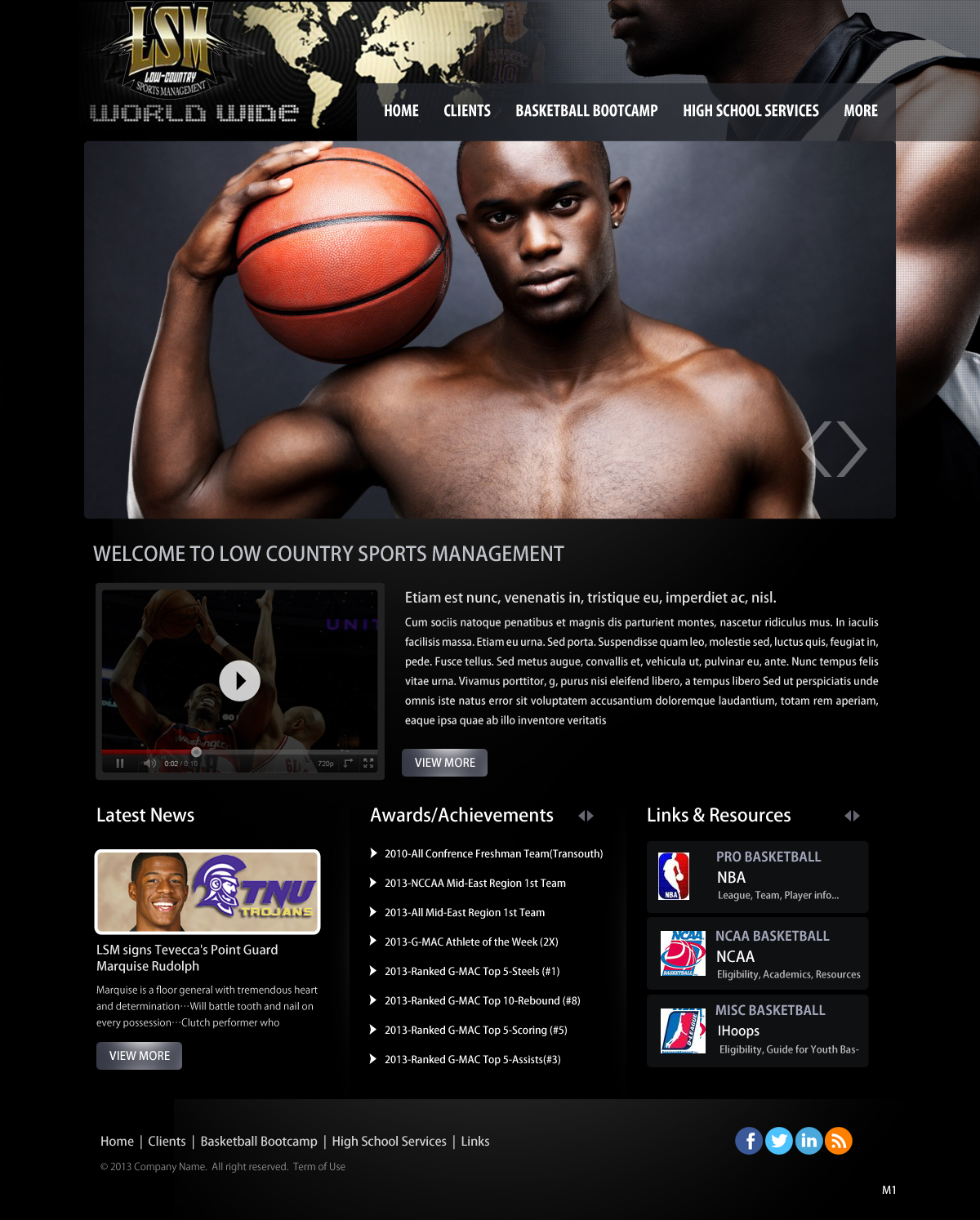 Web Design par pb pour Low-country Sports Management (LSM) | Design #1853488