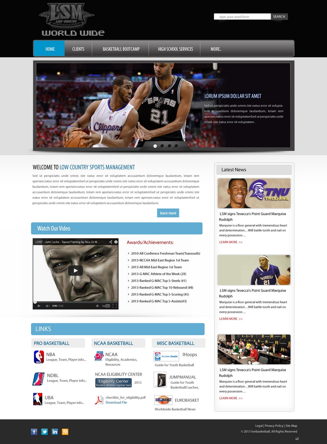 Web Design by pb for Low-country Sports Management (LSM) | Design #1860824