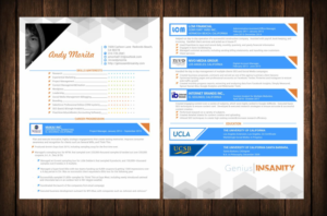 Resume Design by creativeride for Genius & Insanity | Design: #7469185