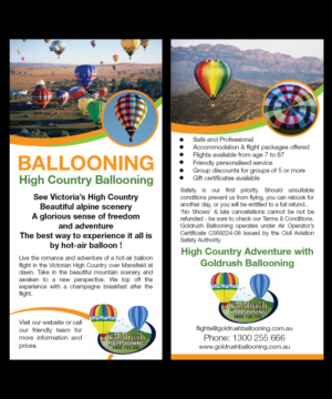 Flyer Design by joliau for Goldrush Ballooning | Design: #7322129